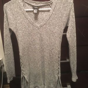 Ribbed long sleeve sweater